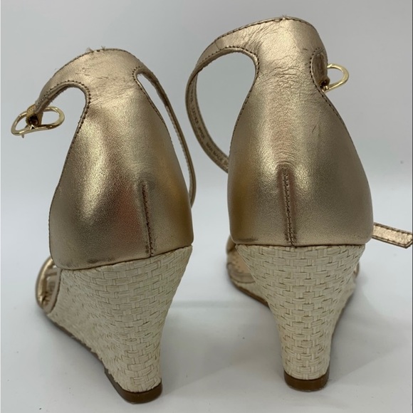 LILLY PULITZER gold cork wedge open toe sandals - Picture 3 of 5